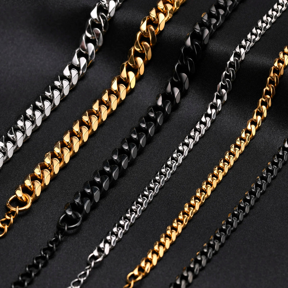 Vnox Basic Cuban Chain Bracelets for Men Women,Classic Stainless Steel 5/9mm Jewelry