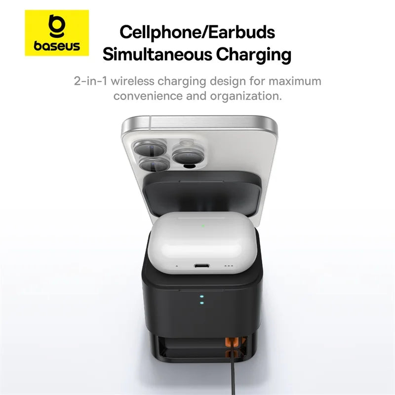 Baseus 25W 2 in 1 Magnetic Wireless Charger Stand 15W Fast Charging Dock Station